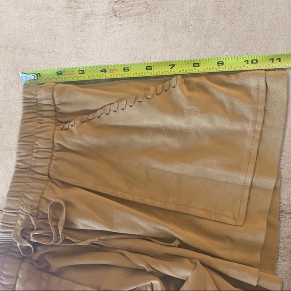 Zara Trafaluc Western Boho Faux Suede Brown Shorts - Picture 9 of 12